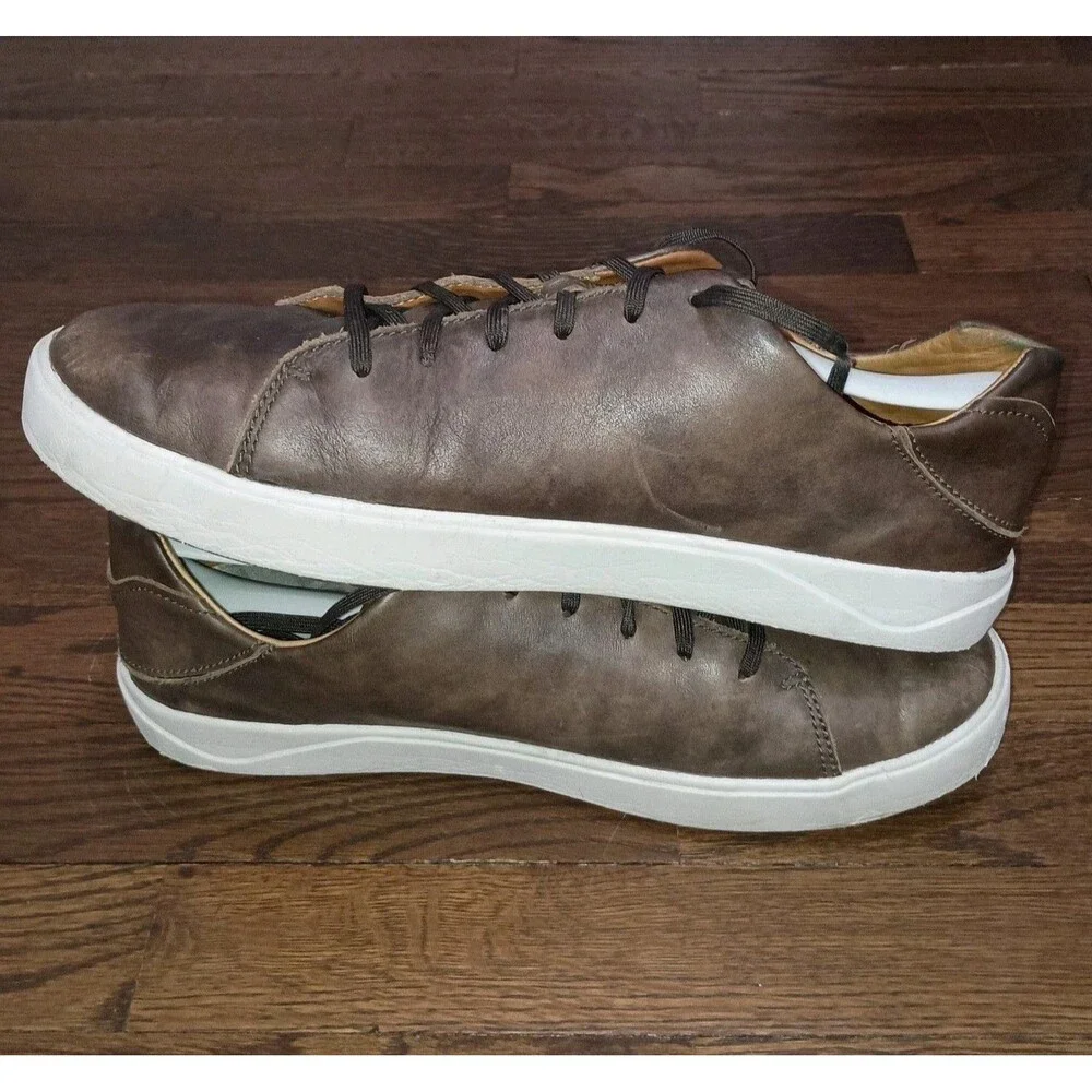 OluKai Lae'ahi Li 'ili Leather Sneakers Mens Size 12 Brown Casual Office